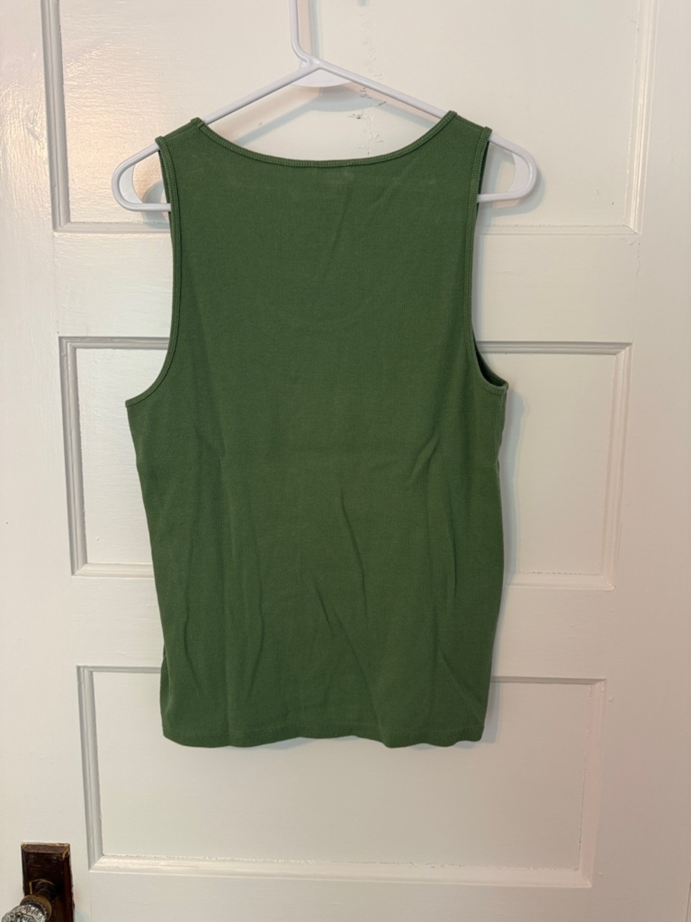 J. Crew Olive Green Scoop Tank Top - Picture 3 of 3